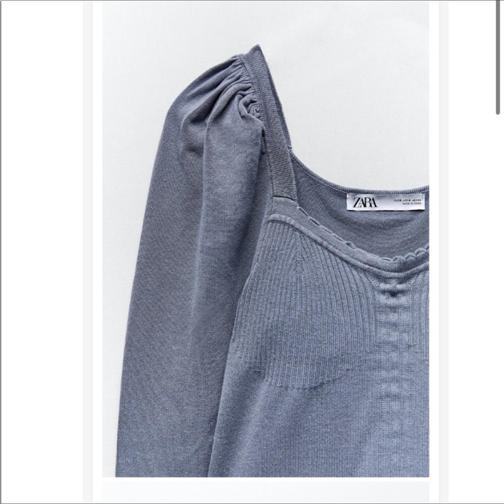 Zara Ruched Knit Sweater - Picture 3 of 4